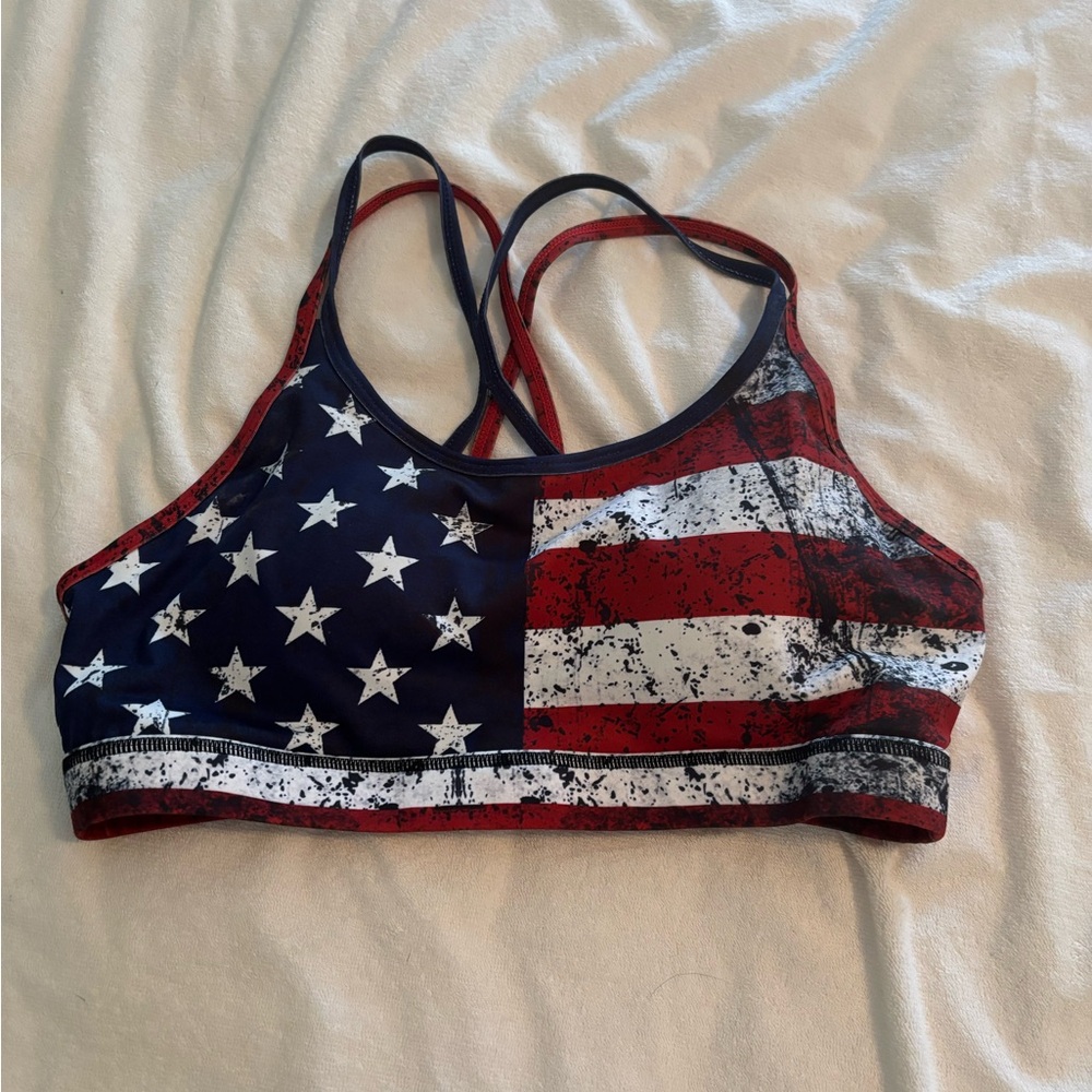 Born Primitive American Flag Sports Bra - Red, White, Blue